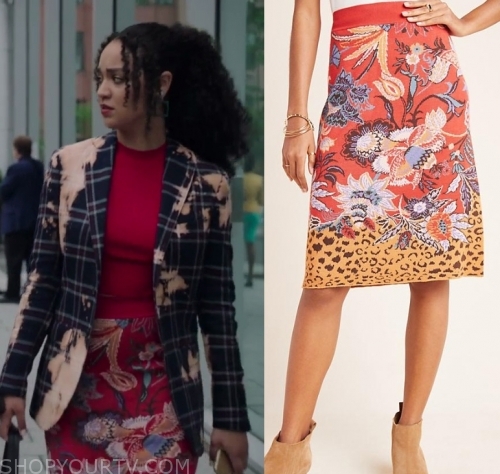 The Bold Type: Season 4 Episode 3 Kat's Red Floral Skirt | Shop Your TV