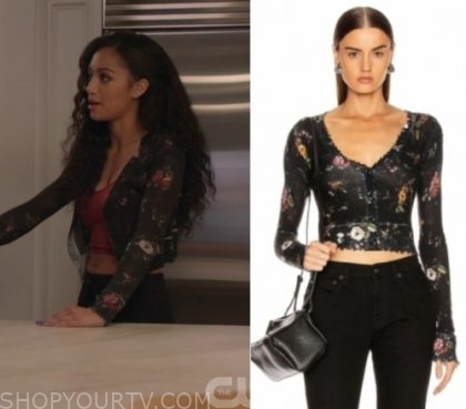 All American: Season 2 Episode 12 Olivia's Black Floral Cardigan | Shop ...