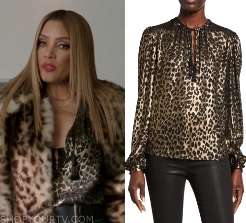 Dynasty: Season 3 Episode 12 Dominque's Print Blouse | Shop Your TV