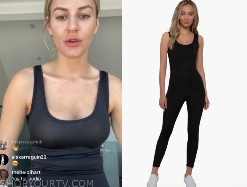 E! News: Instagram Morgan Stewart's Black Tank Top And Leggings 