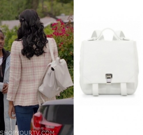 All American: Season 2 Episode 13 Layla's White Leather Backpack | Shop ...