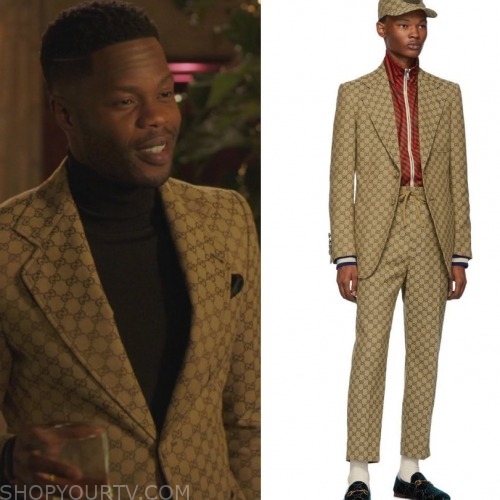 Dynasty: Season 3 Episode 14 Jeff's Tan Logo Suit | Shop Your TV