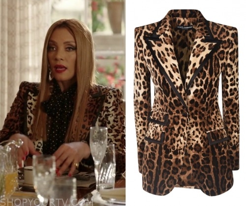 Dynasty: Season 3 Episode 15 Dominique's Leopard Print Blazer | Shop ...