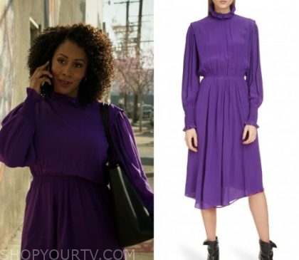 All Rise: Season 1 Episode 19 Lola's Purple High Neck Dress | Shop Your TV