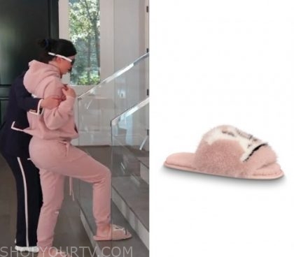 Kylie Jenner Pink Louis Vuitton Slippers