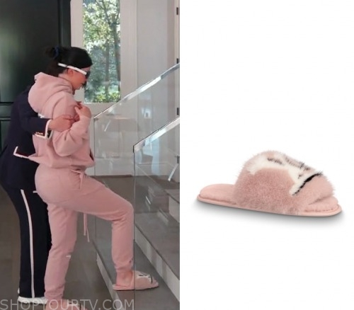 Kylie Jenner in Louis Vuitton fluffy slippers? Lounge around at