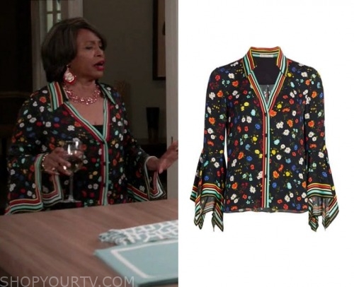 Blackish: Season 6 Episode 20 Ruby's Floral Trim Blouse | Shop Your TV