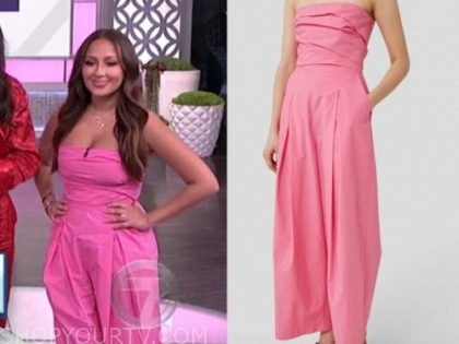 strapless pink jumpsuit