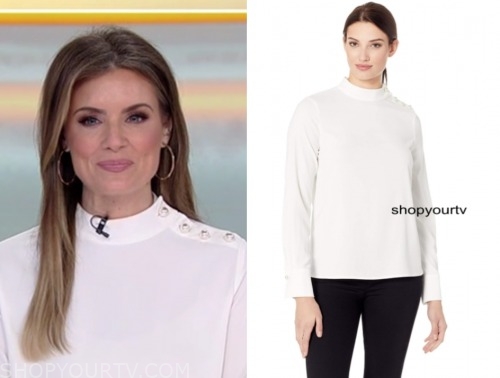 Fox and Friends: April 2020 Jillian Mele's Ivory Pearl Button Shoulder ...