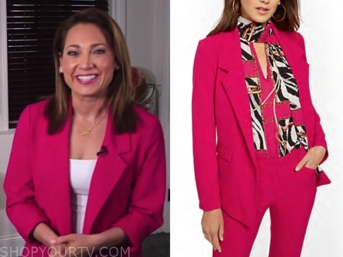Good Morning America: April 2020 Ginger Zee's Hot Pink Blazer | Shop ...