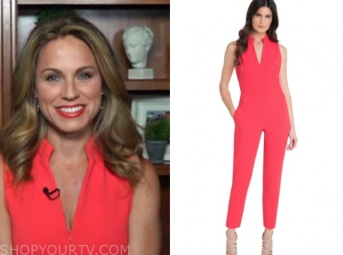 Fox And Friends April 2020 Dr Nicole Saphier S Red Zipper Jumpsuit Shop Your Tv