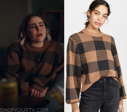 Good Girls: Season 3 Episode 8 Annie's Checked Sweater | Shop Your TV