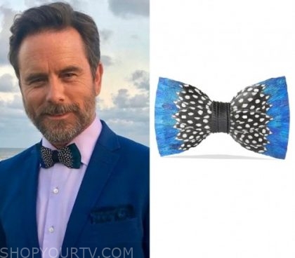 Midnight Brackish Feather Bow Tie