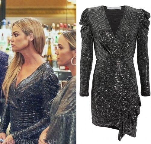 RHOBH: Season 10 Episode 1 Denise's Silver Wrap Dress | Shop Your TV