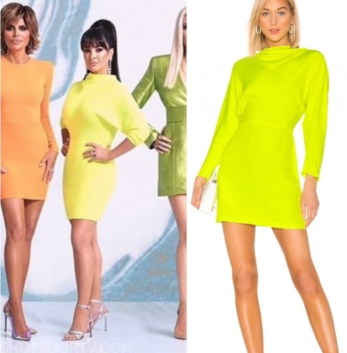 RHOBH: Season 10 Promo Kyle's Yellow Drape Neck Dress | Shop Your TV