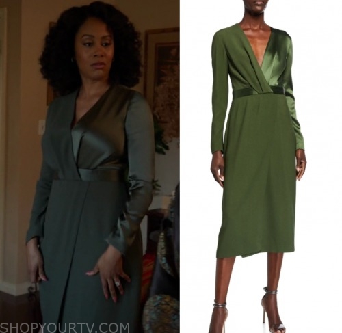 All Rise: Season 1 Episode 20 Lola's Green Silk Wrap Dress | Shop Your TV