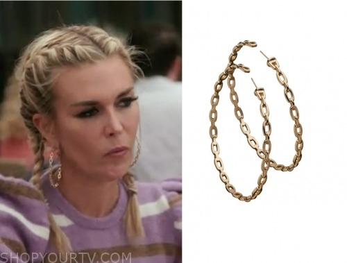 RHONYC Season 12 Episode 3 Tinsley s Gold Chain Loop Earrings