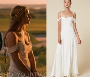 Outer Banks: Season 1 Episode 5 Sarah's White Off The Shoulder Gown ...