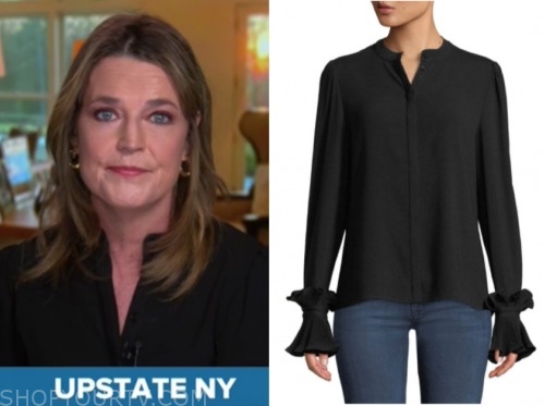 The Today Show: May 2020 Savannah Guthrie's Black Button Down Blouse ...