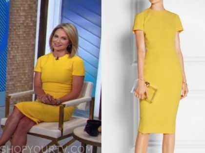 Good Morning America: May 2020 Amy Robach's Yellow Sheath Dress | Shop ...