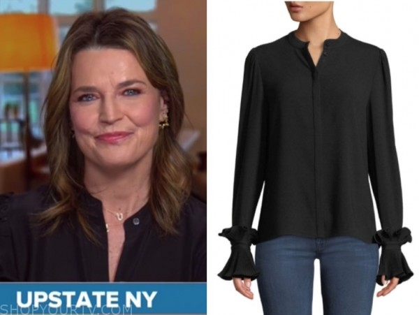 The Today Show: May 2020 Savannah Guthrie's Black Button Down Blouse ...