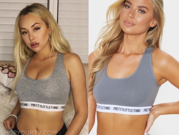 PRETTYLITTLETHING Light Grey Cross Back Sports Bra