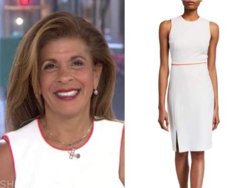 The Today Show: May 2020 Hoda Kotb's White Contrast Trim Sheath Dress ...