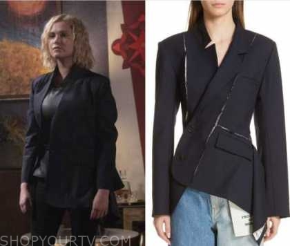 The 100: Season 7 Episode 1 Clarke's Black Asymmetric Blazer Jacket ...