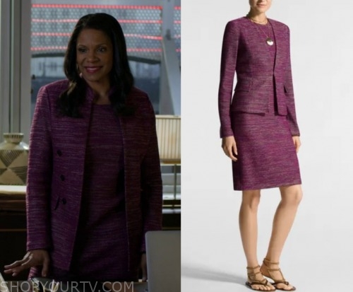 The Good Fight: Season 4 Episode 4 Liz’s Purple Tweed Dress | Shop Your TV