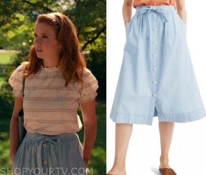 maddie denim midi skirt