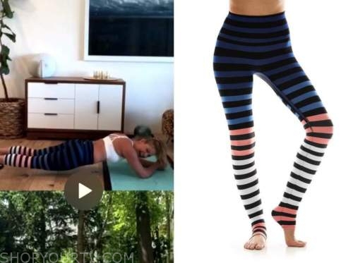 Underwraps Women's Black and White Striped Leggings 