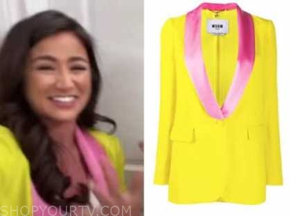 yellow and pink blazer