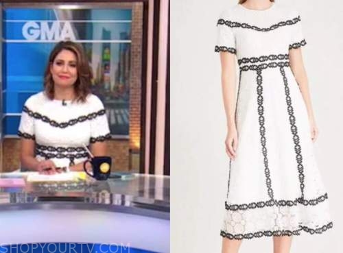 Good Morning America: June 2020 Cecilia Vega's Black and White Lace ...