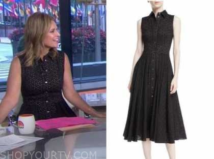 The Today Show: June 2020 Savannah Guthrie's Black Eyelet Midi Dress ...