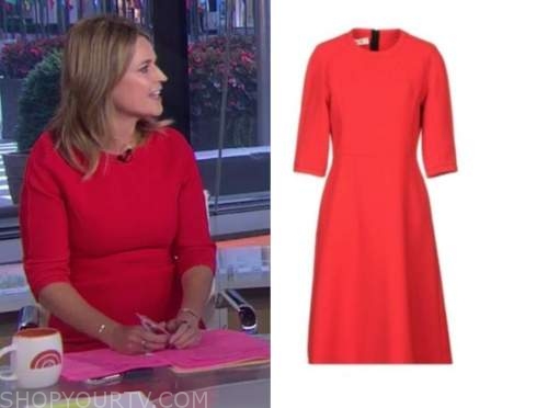 The Today Show: June 2020 Savannah Guthrie's Red Sheath Dress | Shop ...