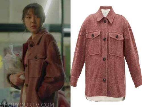 Dinner Mate: Season 1 Episode 1 Woo Do-Hee's Pink Herringbone Wool ...