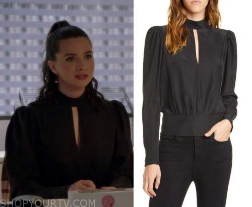 The Bold Type: Season 4 Episode 11 Jane's Black Slit Neck Blouse | Shop ...