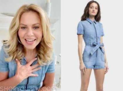 candace cameron bure denim jumpsuit