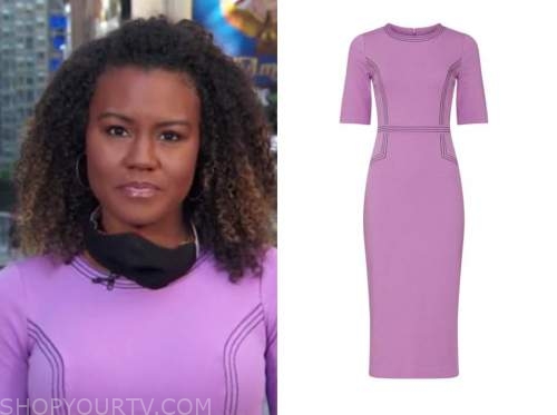 Good Morning America: June 2020 Janai Norman's Purple Sheath Dress ...