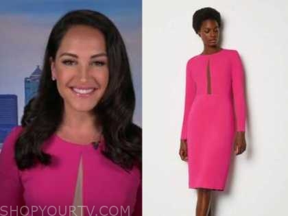 Fox and Friends: July 2020 Emily Compagno's Hot Pink Mesh Insert Dress ...