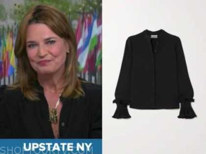 The Today Show: July 2020 Savannah Guthrie's Black Button Down Blouse ...