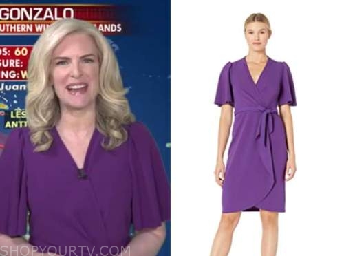 Fox and Friends: July 2020 Janice Dean's Purple Wrap Dress | Shop Your TV