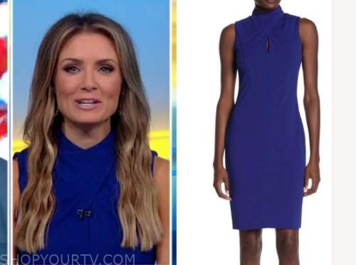 Fox and Friends: July 2020 Jillian Mele's Blue Mock Neck Sheath Dress ...