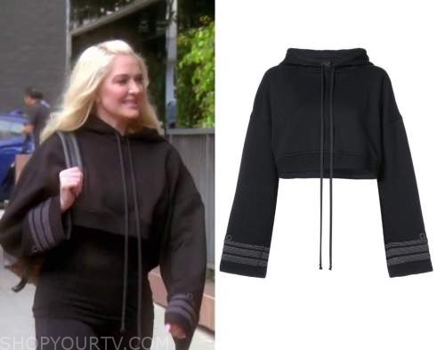 RHOBH: Season 10 Episode 9 Erika's Black Cropped Hoodie | Shop Your TV