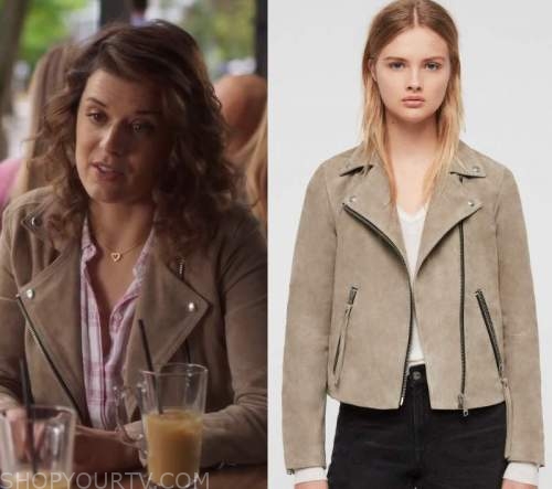 You Me Her: Season 5 Episode 5 Izzy's Brown Suede Jacket.