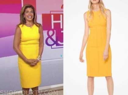 The Today Show: August 2020 Hoda Kotb's Yellow Sheath Dress | Shop Your TV