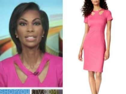 Outnumbered: August 2020 Harris Faulkner's Pink Cutout Sheath Dress ...