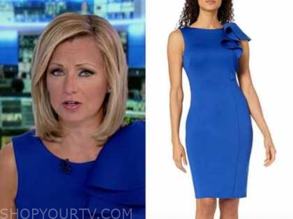 America's Newsroom: August 2020 Sandra Smith's Blue Asymmetric Ruffle ...