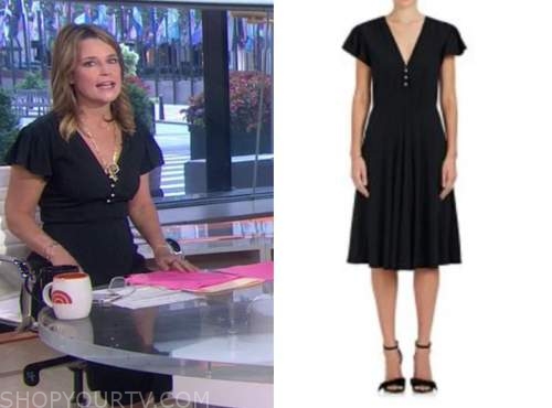 The Today Show: August 2020 Savannah Guthrie's Black Pearl Button Midi ...