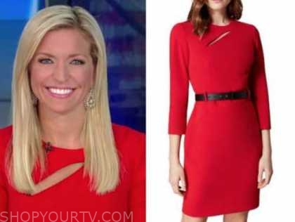 Fox and Friends: August 2020 Ainsley Earhardt's Red Cutout Belted ...